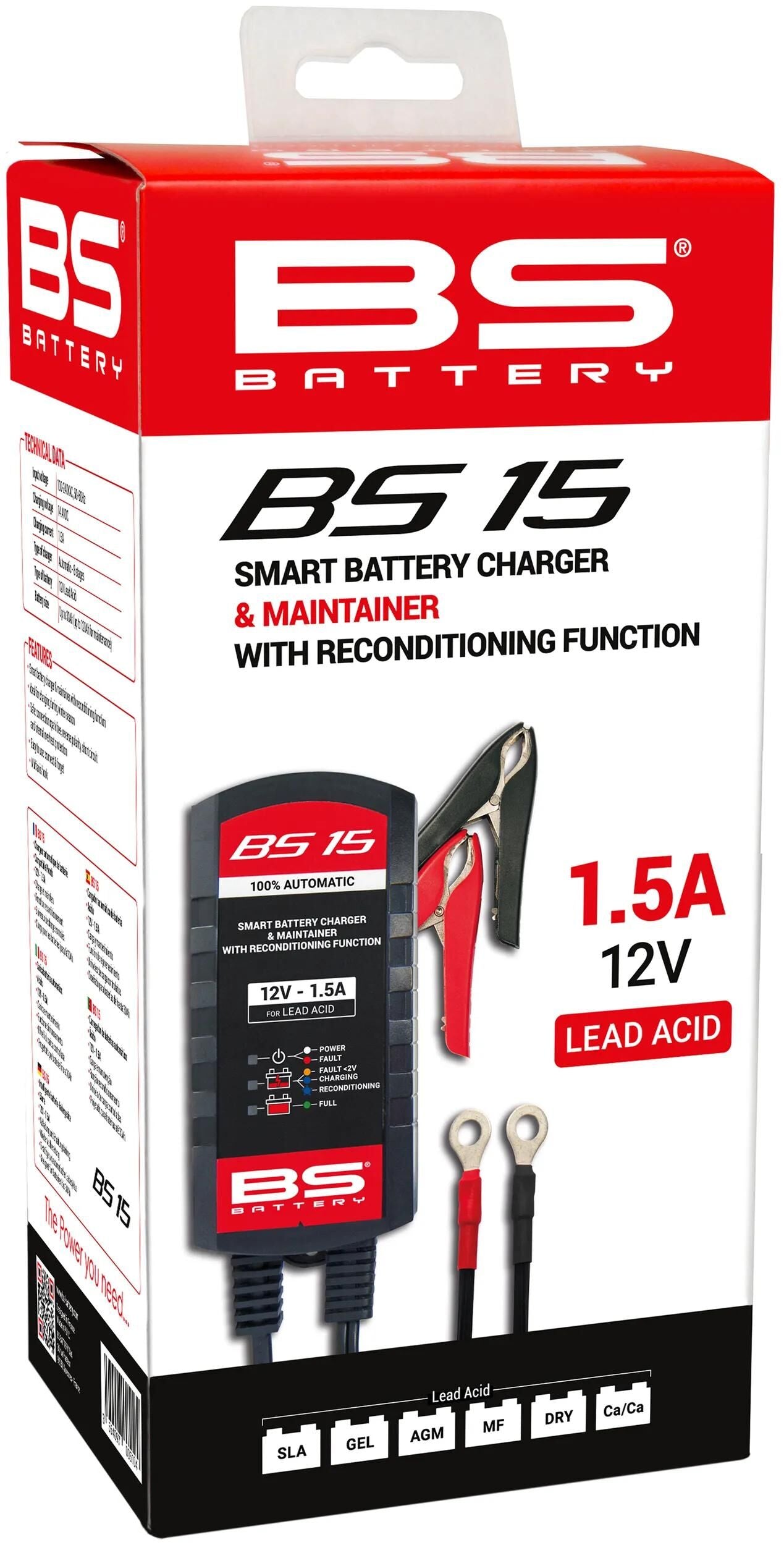 Chargeur de batterie BS Battery BS15 1, 5 A