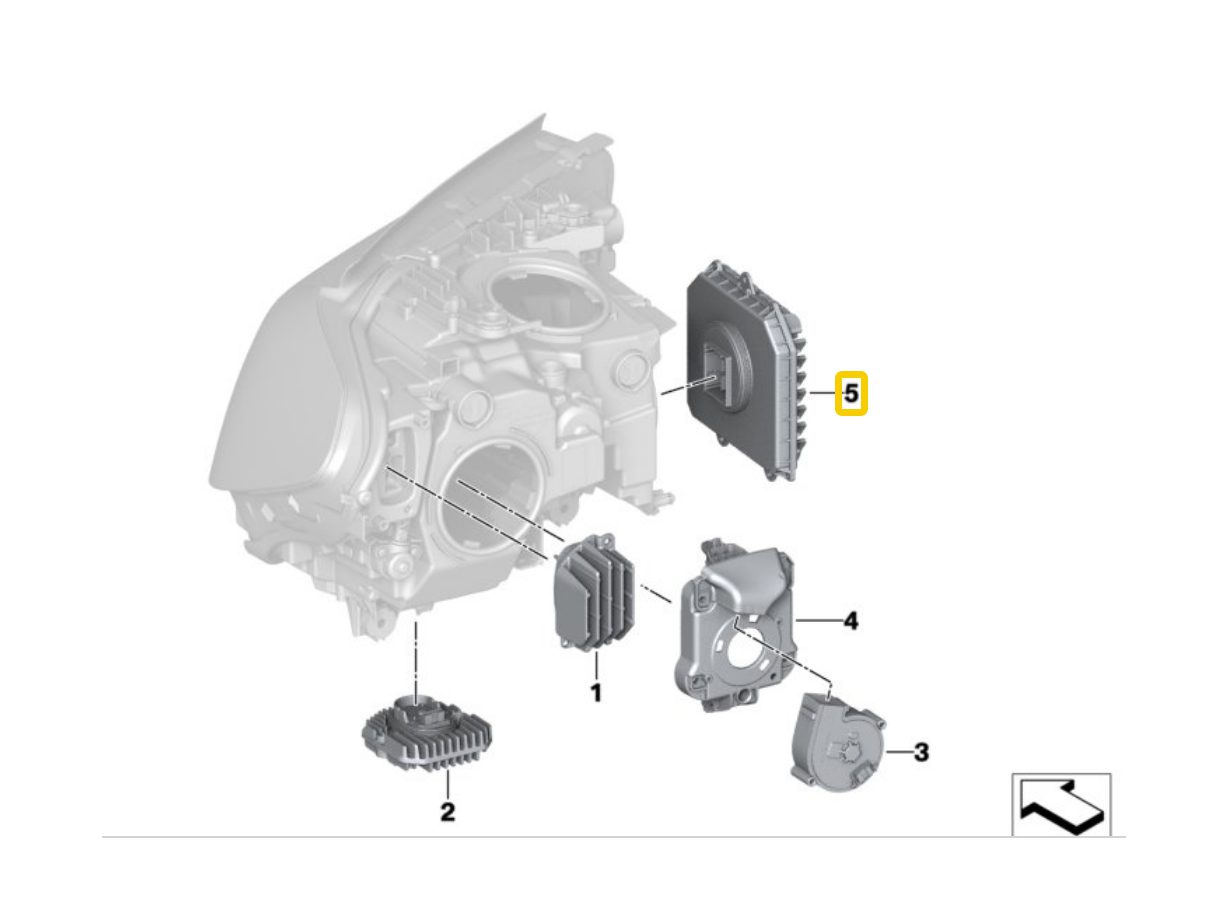 Module de commande LED adaptatif OE neuf BMW Série 5 G30/G31, Série 6 G32, Série 7 G11/G12, X3 G01, X4 / Rolls-Royce Phantom – 63118491415 – Image 3