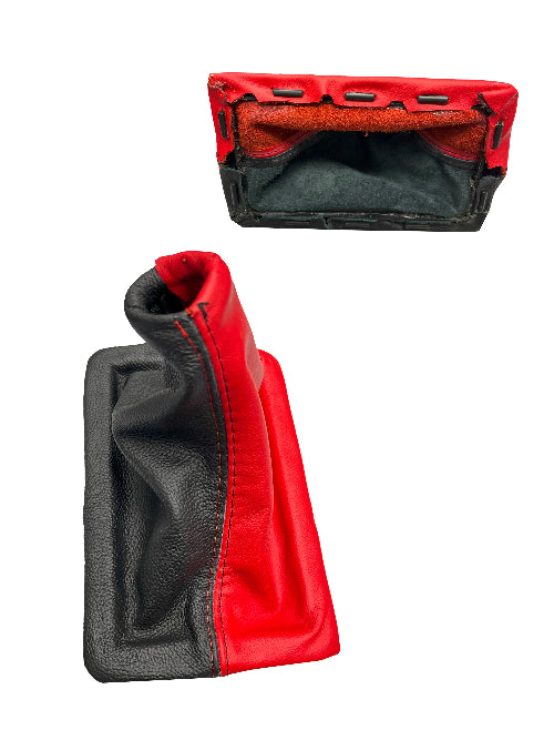 Soufflet de levier de vitesses manuel en cuir noir et rouge Torch avec cadre pour Ford Mustang GT 2005-2009 – Image 6