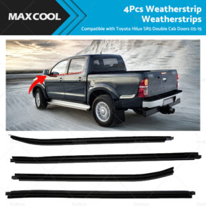 4x joint / baguette d’encadrement de vitre compatible avec HILUX SR5 Double Cab 05-15