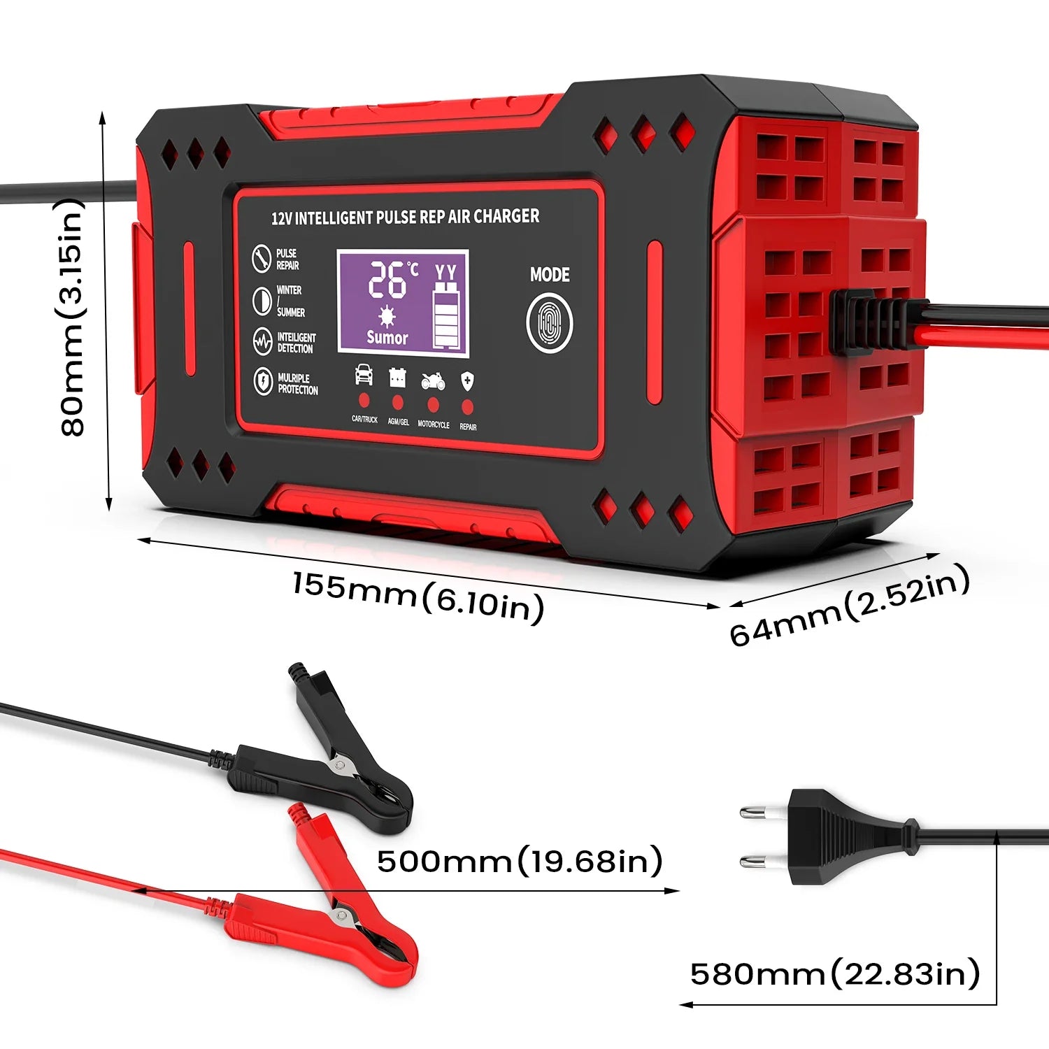 Chargeur intelligent de batterie automobile 12 V 6 A – Image 2