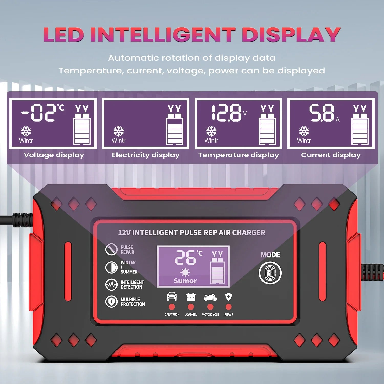 Chargeur intelligent de batterie automobile 12 V 6 A – Image 5