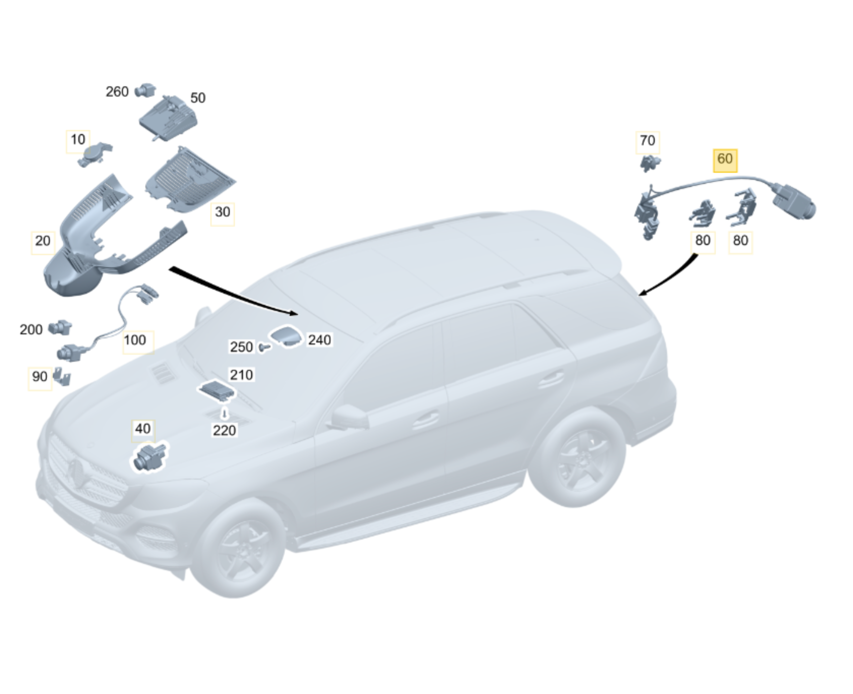 Pièce OE neuve caméra de recul A0009056206 Mercedes GLE GLS GLB CLA W118 C118 W247 W222 C217 W463 sprinter EQB EQC – Image 3