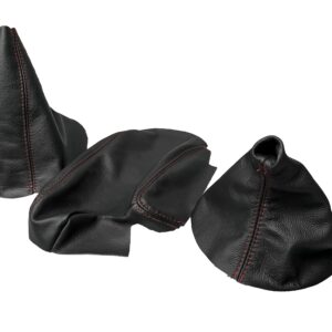 Kit en cuir véritable pour BMW Série 3 E36/E46 1991-2005 : accoudoir, soufflet de levier et frein à main