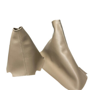 Soufflets en cuir beige cachemire de frein à main et levier de vitesses pour Chevrolet Corvette C6 2005-2013