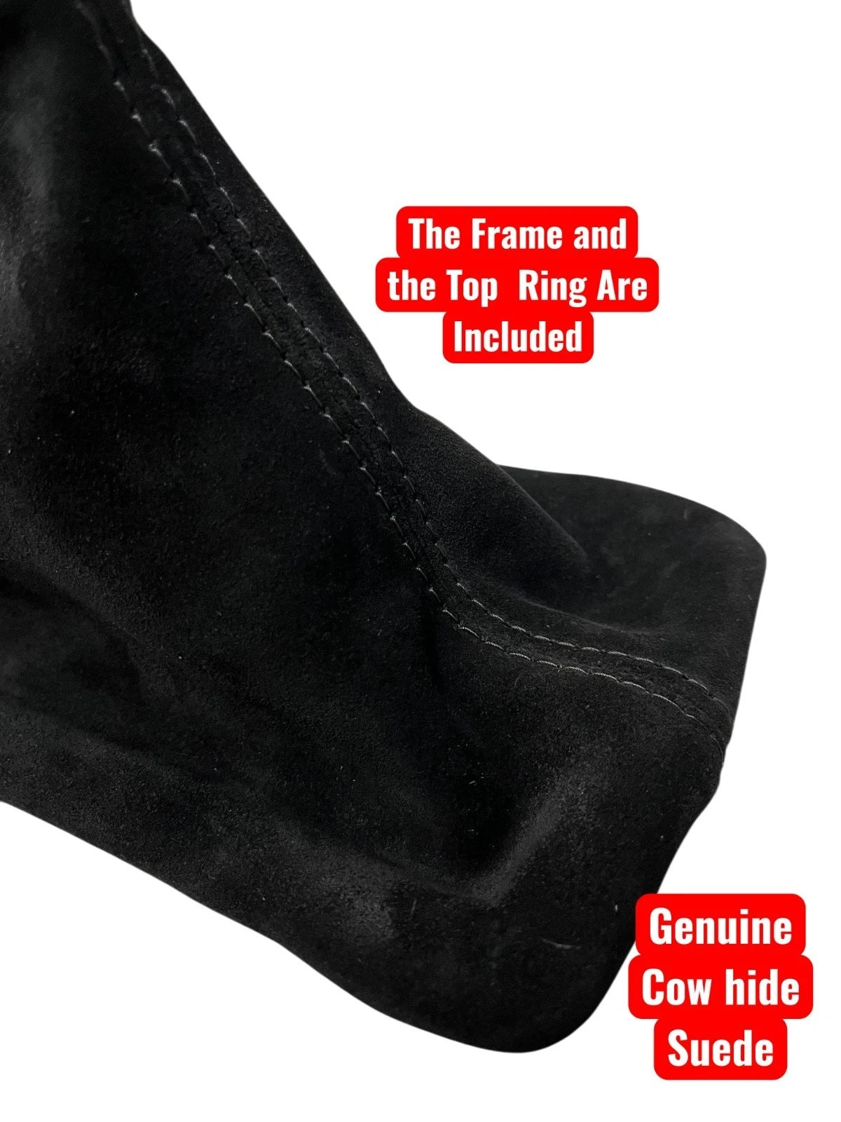 Cadre et bague de maintien du soufflet de levier de vitesses en suédine pour Ford Mustang GT 2005-2009 – Image 4