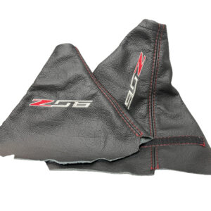Red Stitch cuir soufflets de frein à main et levier de vitesses avec Embroidery pour 2001-2004 Chevrolet Corvette C5 Z06