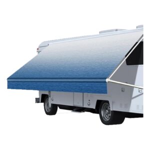 PVC Vinyl Awning Fabric Blue Fade 13-16FT Suitable for RV